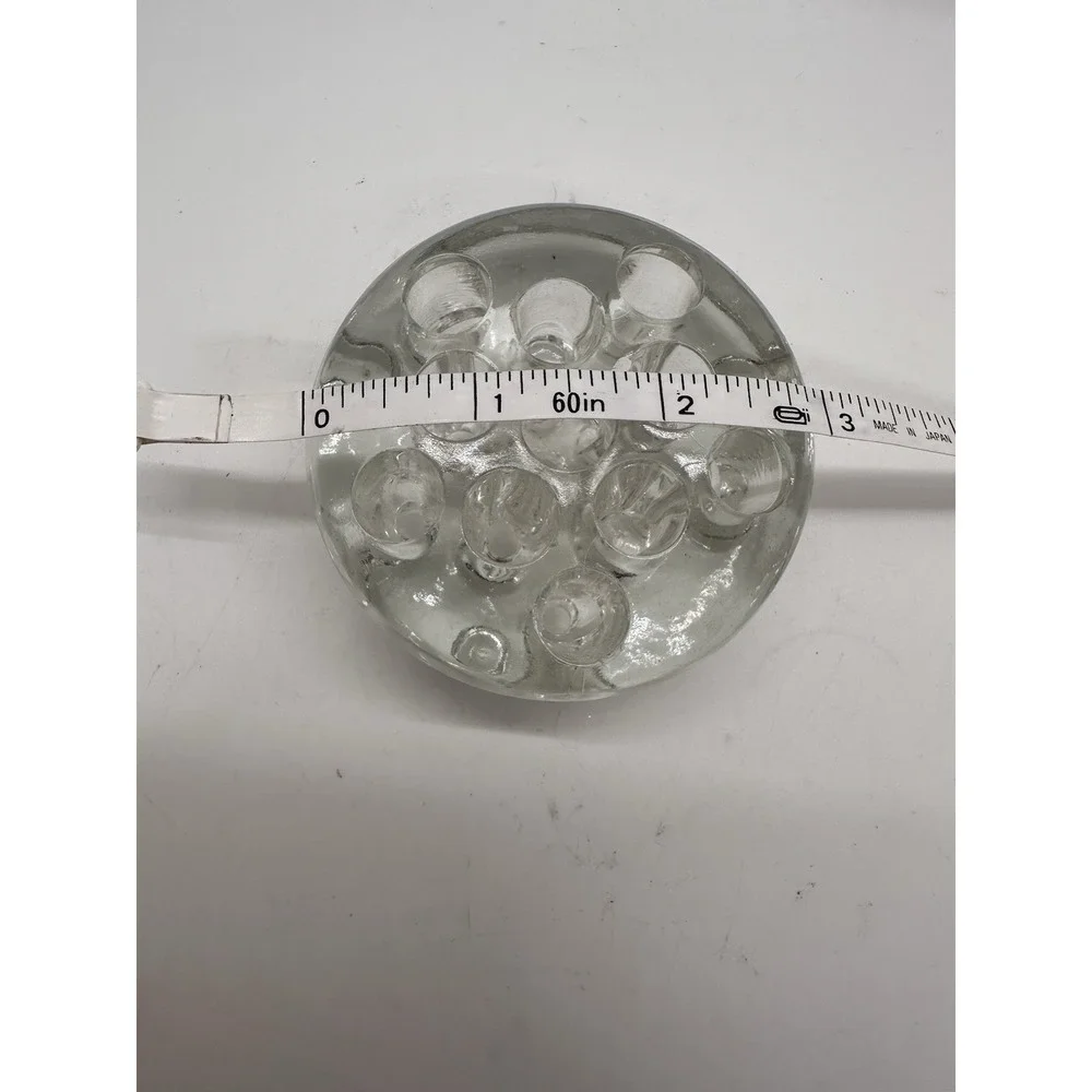 Vintage Clear Glass Flower Frog 3.5